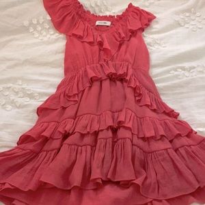 pink ruffle dress